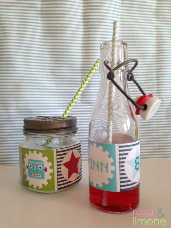 Robotergeburtstag-Getränke-Finn-rosa&limone